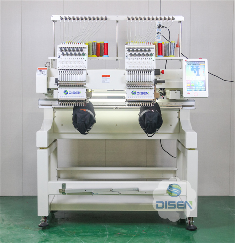 Low noise Servo motor Two Head Embroidery Machine For Quilting