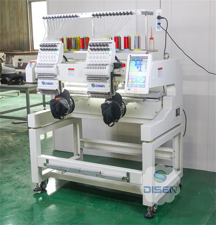 Low noise Servo motor Two Head Embroidery Machine For Quilting