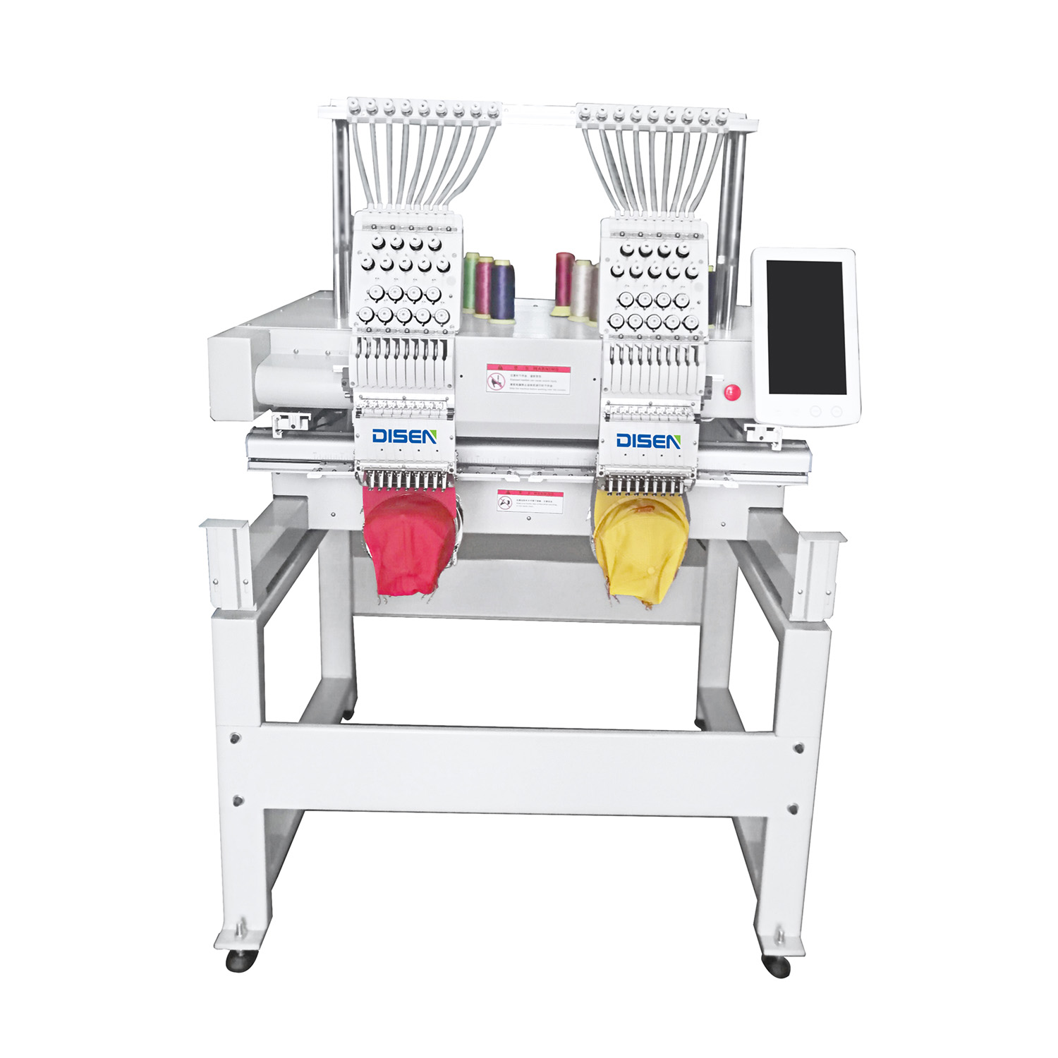 Digital Laser positioning Two Head Embroidery Machine For Clothing