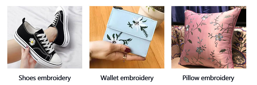 Shoe embroidery,wallet embroidery,pillow embroidery