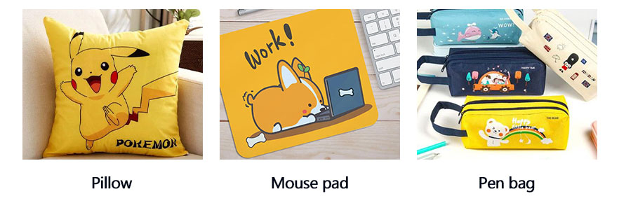 pillow,mouse pad,pen bag