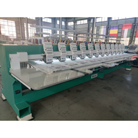 Industrial Multi Fabric embroidery machine 12 head 9 needles Used T-shirt Logo flat embroidery