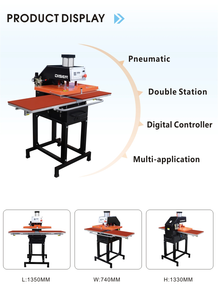 DS-7A 40*60cm Automatic Pneumatic Double Station Sublimation Heat press Machine T-Shirt Heat Transfer printing Machines