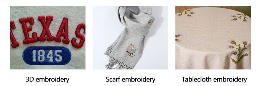 3D embroidery,scarf embroidery,tablecloth embroidery