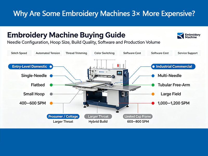 Why Are Some Embroidery Machines 3× More Expensive?
