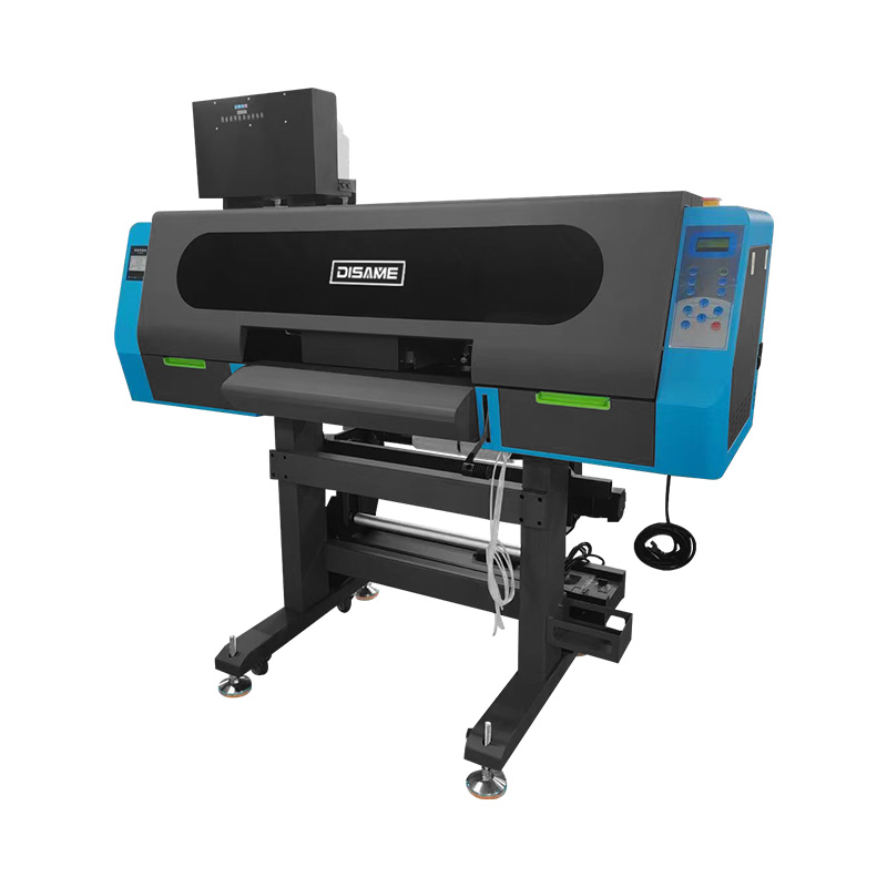 Commercial DTF printer processing roll-to-roll film transfers