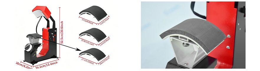 Realize bending heating pads of different sizes